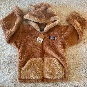 Patagonia Full Zip Hooded Sherpa - Toddler 2T Brown, NWT